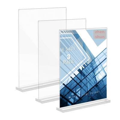 China High qAcrylic Sign Holder Vertical Double-Sided Display, Clear Sign Holders Table Top Menu Holders for RestaurantsOfficeHom for sale