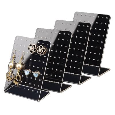 China Plastic Acrylic Stud Earring Holder Display Portable Jewelry L 72 Holes for sale