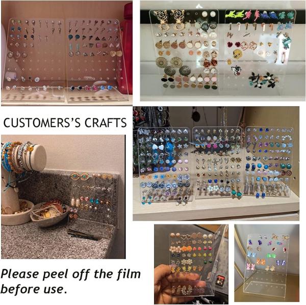 Quality Plastic Acrylic Stud Earring Holder Display Portable Jewelry L 72 Holes for sale