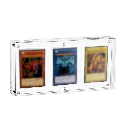 China Acrylic Holder Display Card Stand Cross Border 35pt TCG Three Frame Magnetic Transparent Cartoon for sale