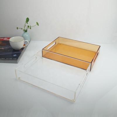 China 18 X 18 20x20 24 X 24 Acrylic Tray Organizer Clear Serving Decorative for sale