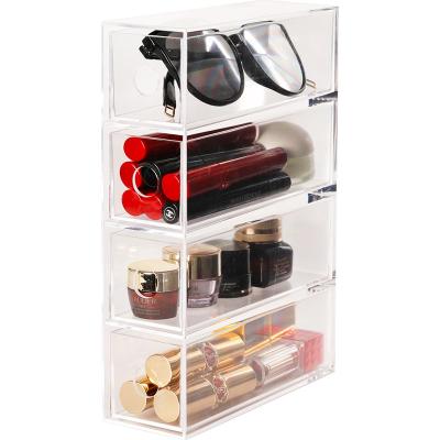 China 4 Drawer Clear Acrylic Sunglasses Organizer Box Acrylic Glasses Storage Drawers Premium Acrylic Jewelry Display Box for sale
