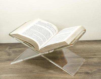 Quality Acrylic Book Holder Clear X-Shape Display Stand Acrylic Book Easel 5mm-10mm for sale