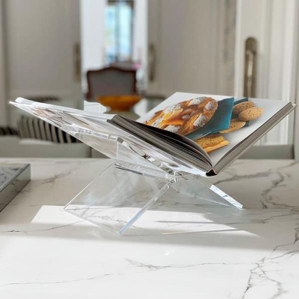 Quality Acrylic Book Holder Clear X-Shape Display Stand Acrylic Book Easel 5mm-10mm for sale