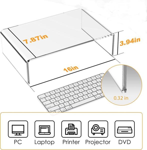 Quality Acrylic Computer Riser With Drawers Monitor Monitor Keyboard Storage Laptop TV for sale