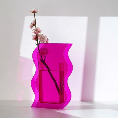 China Colored Acrylic Flower Vases Small Glass Vases For Home Decoration Wedding Glass Gift Vases for sale