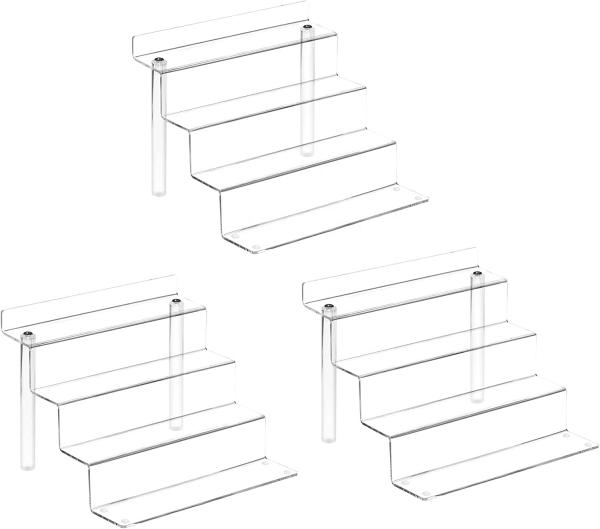 Quality Clear Acrylic Jewelry Risers Display 3 Sizes Shelf Showcase Fixtures For Cake for sale