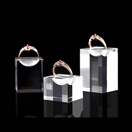 Quality White Plexiglass Jewelry Acrylic Display Holder Clear Slotted Block Hand Ring for sale