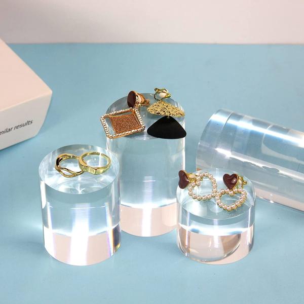 Quality Cosmetic Acrylic Display Stand Cube Cylinder Round Photo Props Photography for sale