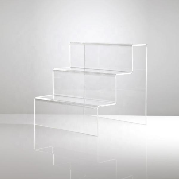 Quality Acrylic 3 Step Riser Display Stand Jewelry Gifts Showcase Clear Plexiglass for sale