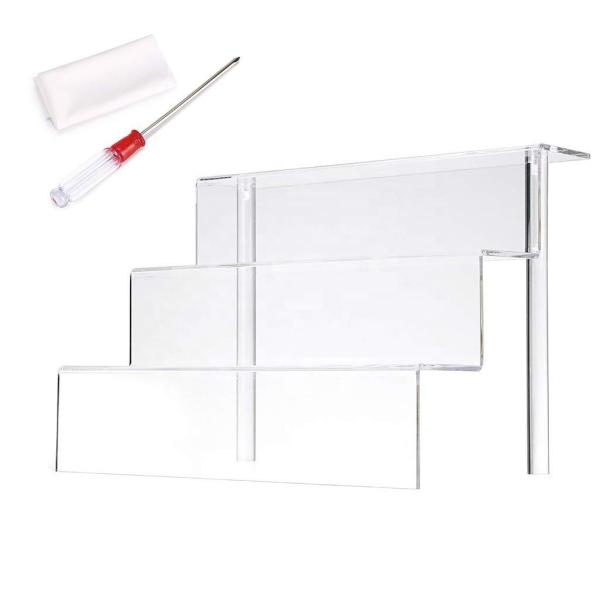 Quality Acrylic 3 Step Riser Display Stand Jewelry Gifts Showcase Clear Plexiglass for sale