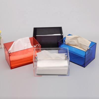 China acrylic cover box Colorful Tissue Colored Napkin Organizer for sale