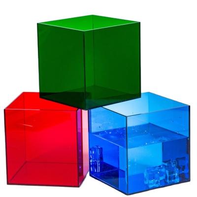 China Colored Acrylic Boxes Storage Cubes Coloured Perspex Boxes Customization for sale