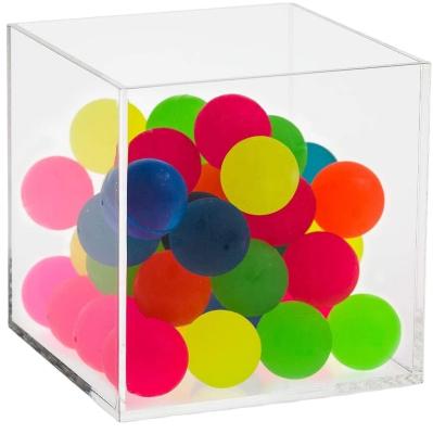 China Lucite Acrylic Display Box Cases Clear Cube 5 Sided Display Box Pedestal for sale