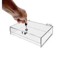 Quality Large Clear Acrylic Hinged Box With Hinged Lid And Lock Storage 16x8" for sale