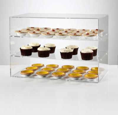 China Acrylic Counter Display Case Food Bread Donut Bakery Case Plexiglass Countertop Display Case for sale