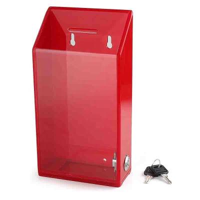 China Transparent Clear Plexiglass Donation Box With Lock And Key Floor Stand Charity Ballot Collection for sale