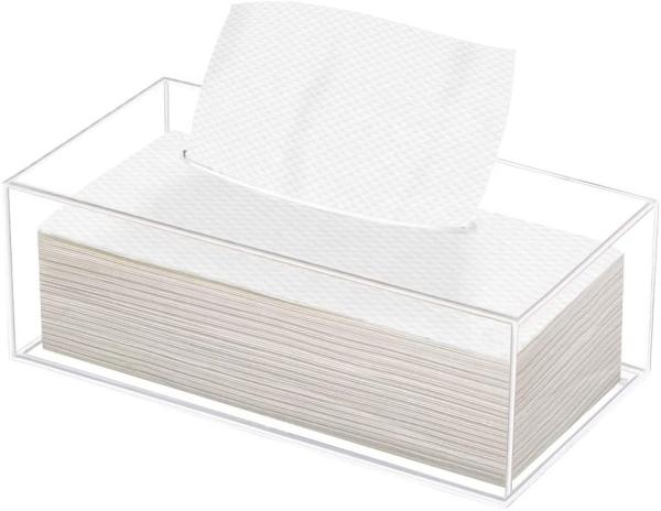 Quality Square Clear Acrylic Tissue Box Holder Cover Transparent Toilet Paper 9.25x5.2" for sale