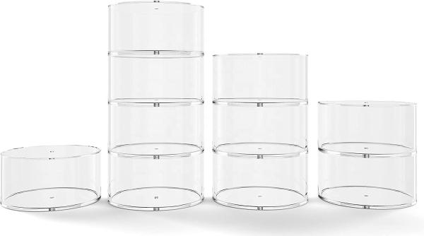 Quality 5 Layers round acrylic box with lid Acrylic Lucite Plastic Jewelry Belt Storage for sale
