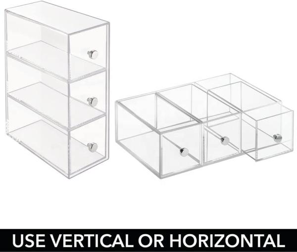 Quality Stackable Acrylic Storage Boxes Stationery Storage Box Drawer Container 7x3 for sale