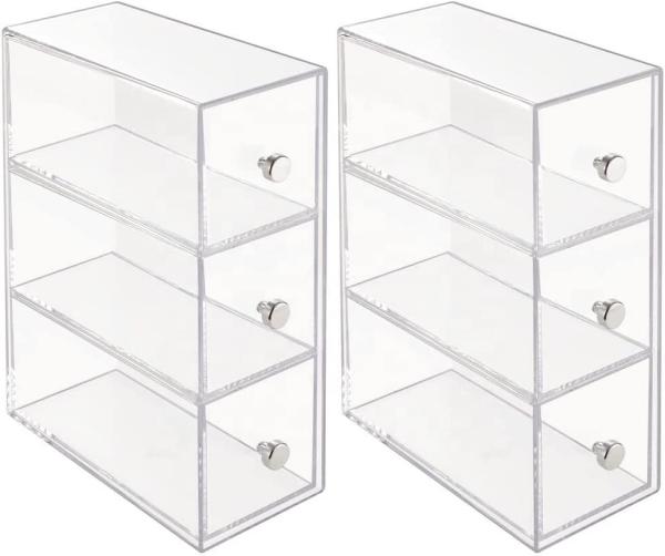 Quality Stackable Acrylic Storage Boxes Stationery Storage Box Drawer Container 7x3 for sale