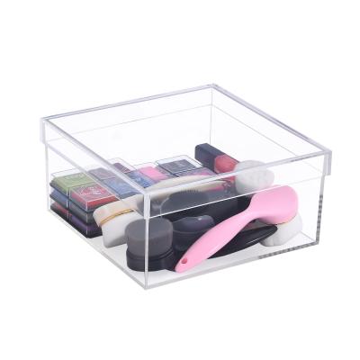 China Clear Acrylic Square Boxes With Lid Cube Small Candy Favor Transparent Plastic Box 8.1x7.8
