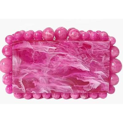 China Lucite Luxury Acrylic Box Bolsa de Mão Embreagem Mulheres Bolsa de Noiva Festa de Baile Glitter Balde à venda