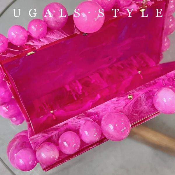 Quality Lucite Luxury Acrylic Box Handbag Clutch Women Bridal Purse Party Prom Glitter for sale