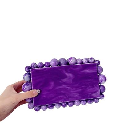 China Perspex White Acrylic Clutch Bag For Women Lucite Clutch Purse Crystal Ladies for sale