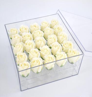 China Wholesale 2021 New 25pcs Valentine Gift Eternal Forever Flower Acrylic Jewelry Boxes Long lasting Preserved Roses for sale