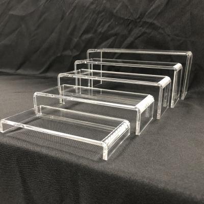 Quality Clear Acrylic Riser Stands Shelf Retail Store Table Top Tiered Plastic Fixtures for sale