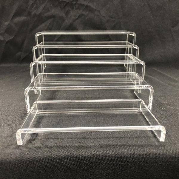 Quality Clear Acrylic Riser Stands Shelf Retail Store Table Top Tiered Plastic Fixtures for sale