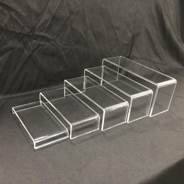 Quality Clear Acrylic Riser Stands Shelf Retail Store Table Top Tiered Plastic Fixtures for sale