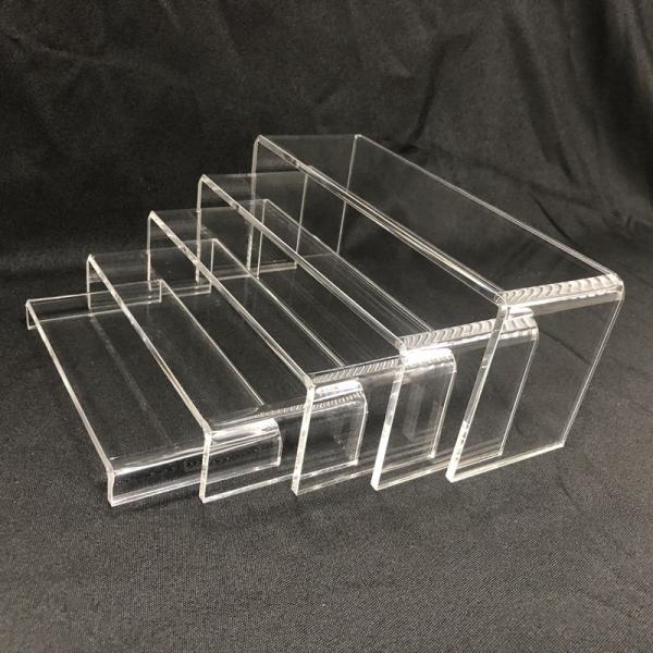 Quality Clear Acrylic Riser Stands Shelf Retail Store Table Top Tiered Plastic Fixtures for sale