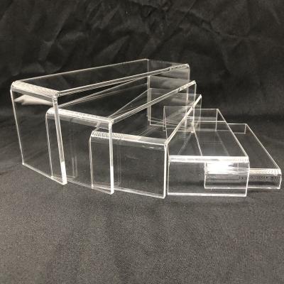 China Mini Acrylic Pop Display Riser Shelf Perspex Window Shop Plinth Floor Small Commercial for sale