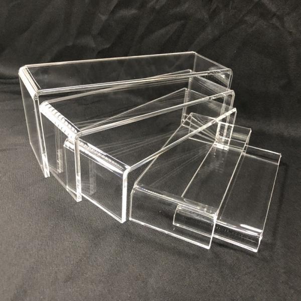 Quality Mini Acrylic Pop Display Riser Shelf Perspex Window Shop Plinth Floor Small for sale