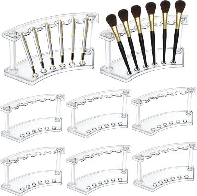 China Thick and sturdy transparent acrylic cosmetic pen display stand (6 slots) for sale