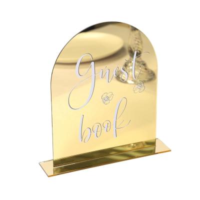 Chine Panneau d'or Cadres de porte acrylique Miroir Plaque d'accueil argentée Décoration d'événement à vendre
