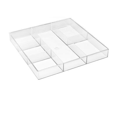 China Acrylic Drawer Organizer Storage Tray Clear Desk Makeup Drawer Organizer for Kitchen  Office for sale