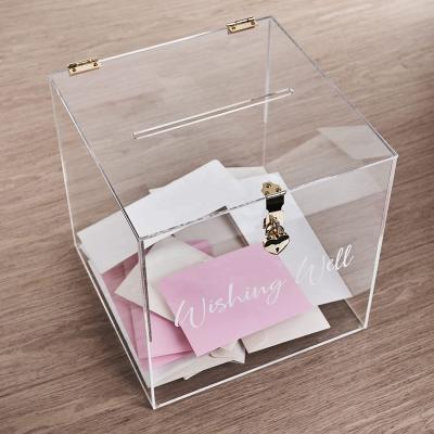 Китай Акриловый кубический ящик для свадебных украшений акриловый пластиковый свадебный подарочный ящик продается
