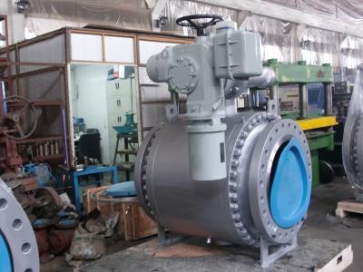 China Side Entry Flanged Trunnion Ball Valve With Electric Actuator for sale