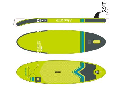 China Green Rigid 25*81.2*305CM Portable Paddle Board for sale
