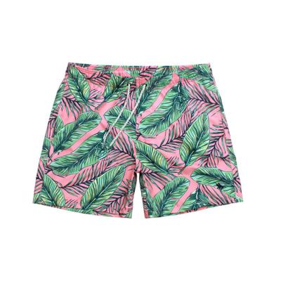 China Summer Leaves Printing Polyester 0.15kg Mens Casual Beach Shorts for sale