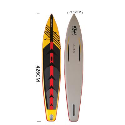 China Double Layer PVC 167x28 Inch Racing Inflatable SUP Board for sale