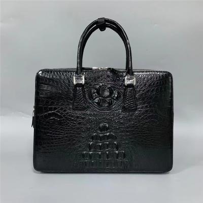 China Authentic Exotic Crocodile Skin Businessmen Briefcase Large Working Purse Genuine Real Alligator Leather Male Purse for sale