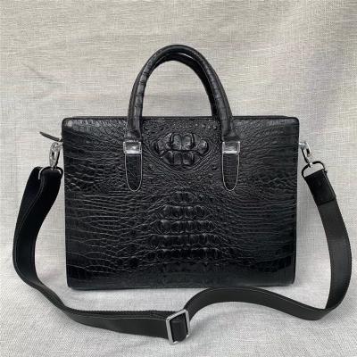 China Authentic Crocodile Skin Businessmen Laptop Briefcase Genuine Alligator Leather Male Large A4 Portfolio Handbag for sale