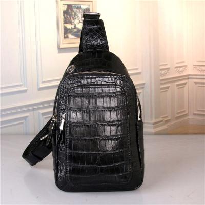 China Fashion Designer Genuine Crocodile Belly Skin Casual Chest Bag For Men Messenger Bag Alligator Leather Cross Body Bag for sale