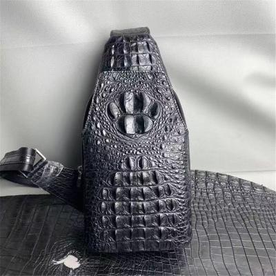 China Authentic Crocodile Skin Men's Small Chest Bag Cross Shoulder Bag Genuine Exotic Alligator Leather Male Messenger Bag for sale