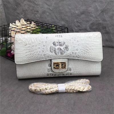China Exotic Alligator Skin Female Small Clutch Purse Authentic Real Crocodile Leather Women Flap Bag Lady Cross Shoulder Bag for sale