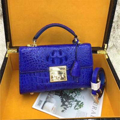 China Genuine Alligator Skin Key Lock Closure Lady Small Handbag Authentic Crocodile Leather Women Flap Purse Shoulder Bag for sale